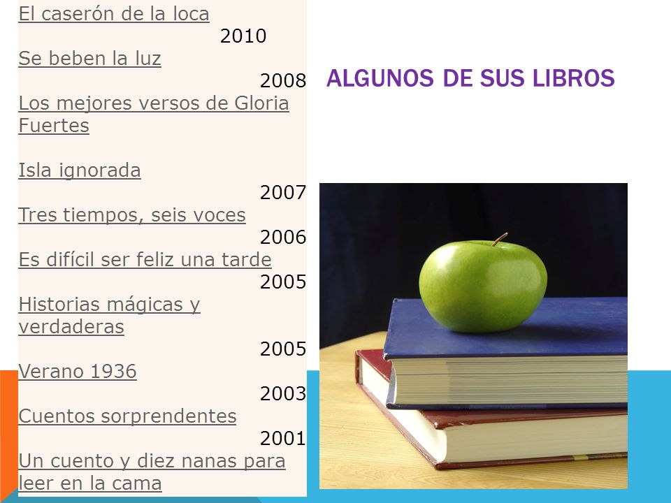 ALGUNOS DE SUS LIBROS El caserón de la loca 2010 Se beben la luz 2008
