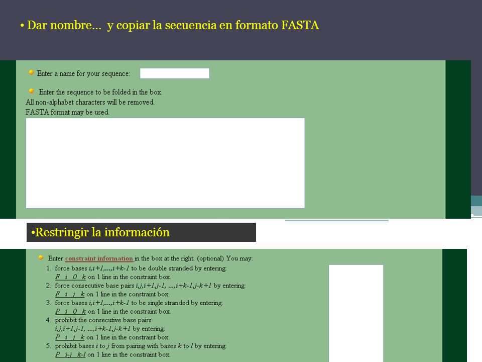 Dar nombre… y copiar la secuencia en formato FASTA
