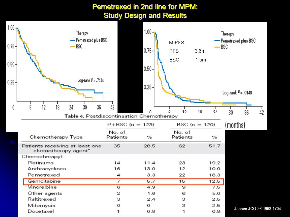 Pemetrexed in 2nd line for MPM: Study Design and Results
