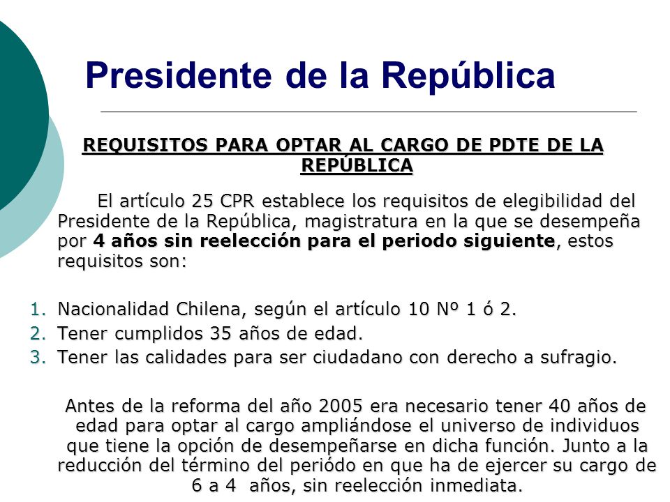 Presidente de la República