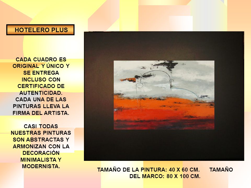TAMAÑO DE LA PINTURA: 40 X 60 CM. TAMAÑO DEL MARCO: 80 X 100 CM.