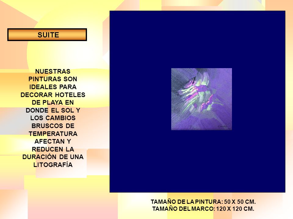 TAMAÑO DE LA PINTURA: 50 X 50 CM. TAMAÑO DEL MARCO: 120 X 120 CM.