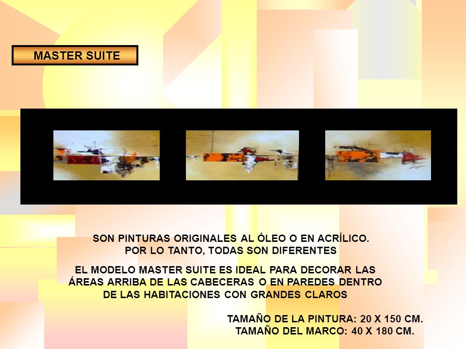 TAMAÑO DE LA PINTURA: 20 X 150 CM. TAMAÑO DEL MARCO: 40 X 180 CM.