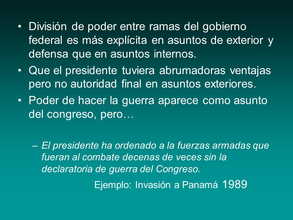 Poder de hacer la guerra aparece como asunto del congreso, pero…