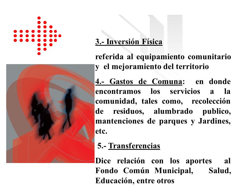 3.- Inversión Física referida al equipamiento comunitario y el mejoramiento del territorio.