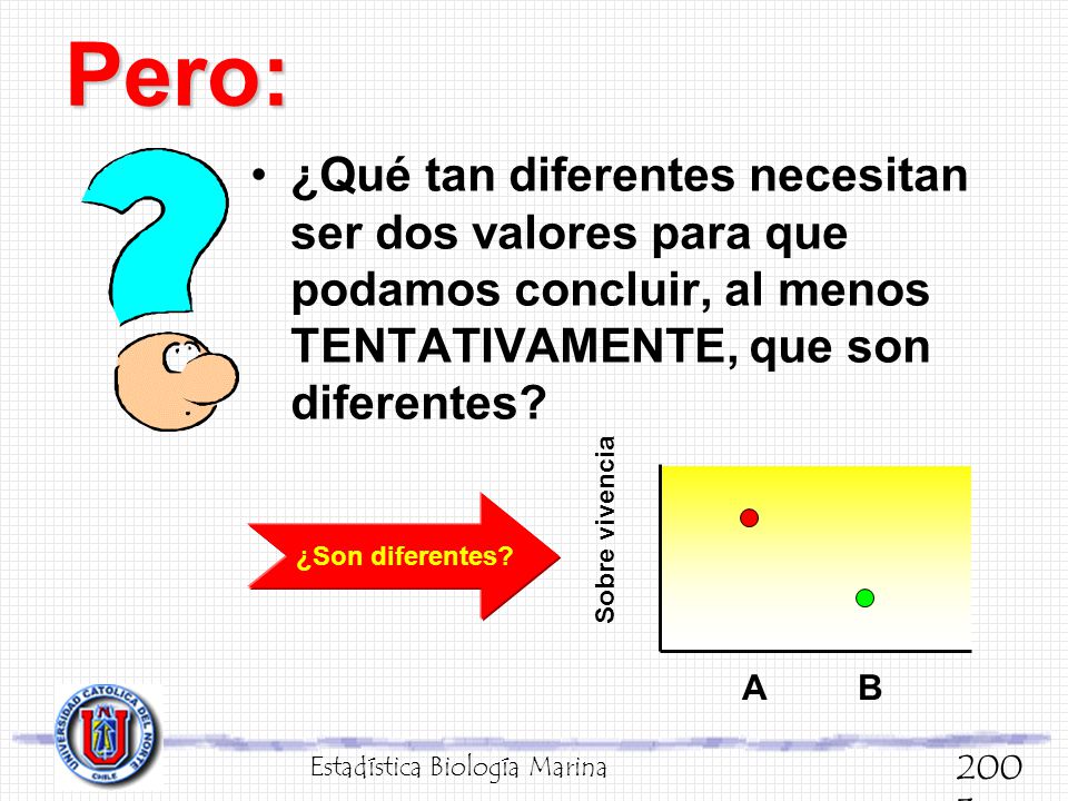 Pero: ¿Qué tan diferentes necesitan ser dos valores para que podamos concluir, al menos TENTATIVAMENTE, que son diferentes