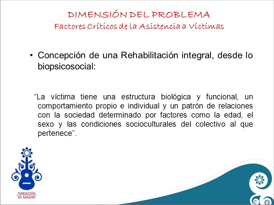 DIMENSIÓN DEL PROBLEMA Factores Críticos de la Asistencia a Víctimas