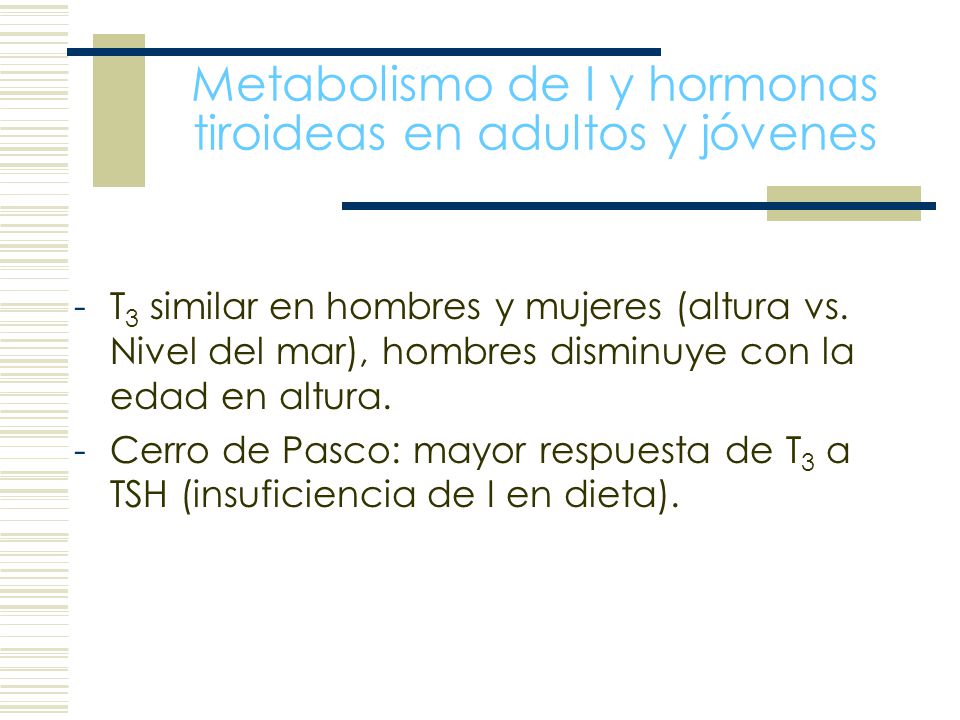 Metabolismo de I y hormonas tiroideas en adultos y jóvenes