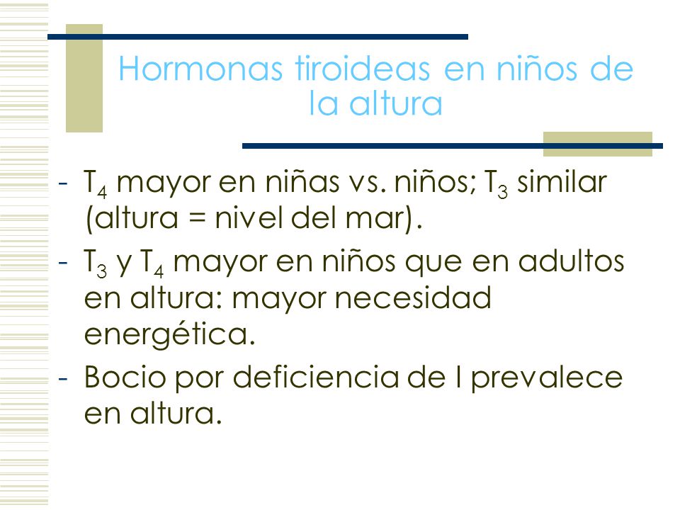 Hormonas tiroideas en niños de la altura