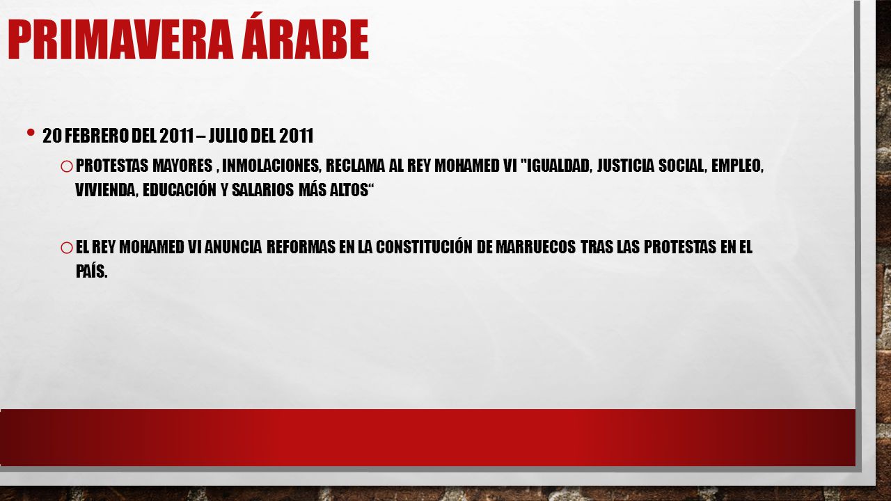Primavera árabe 20 febrero del 2011 – julio del 2011