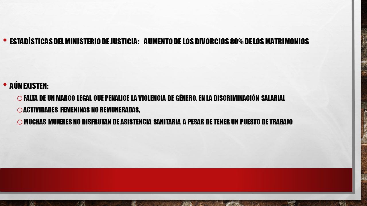 Estadísticas del ministerio de justicia: aumento de los divorcios 80% de los matrimonios