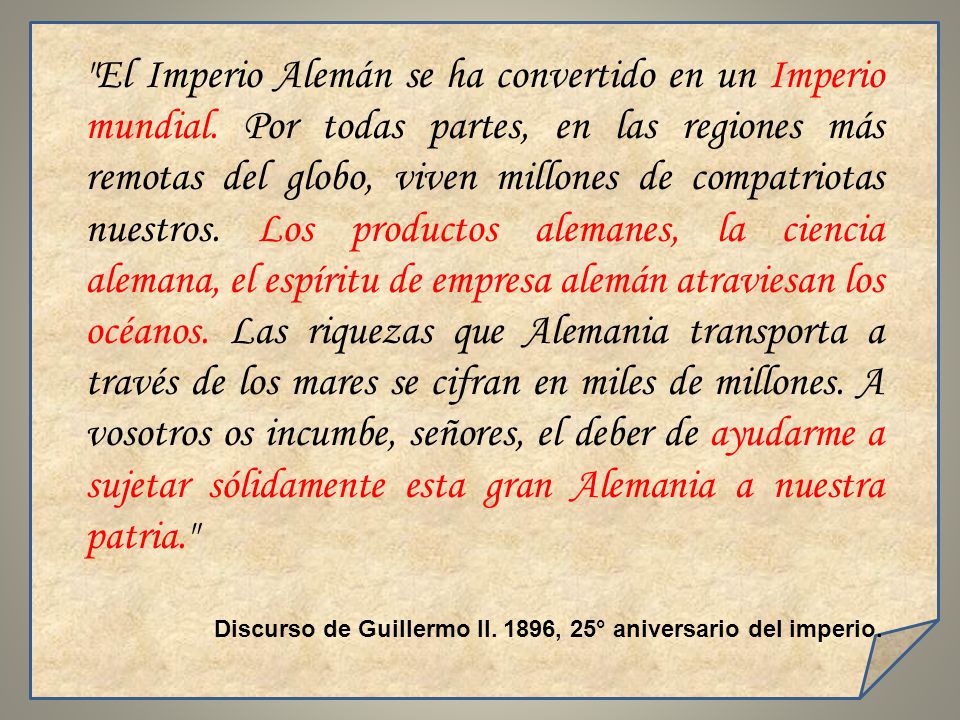 El Imperio Alemán se ha convertido en un Imperio mundial