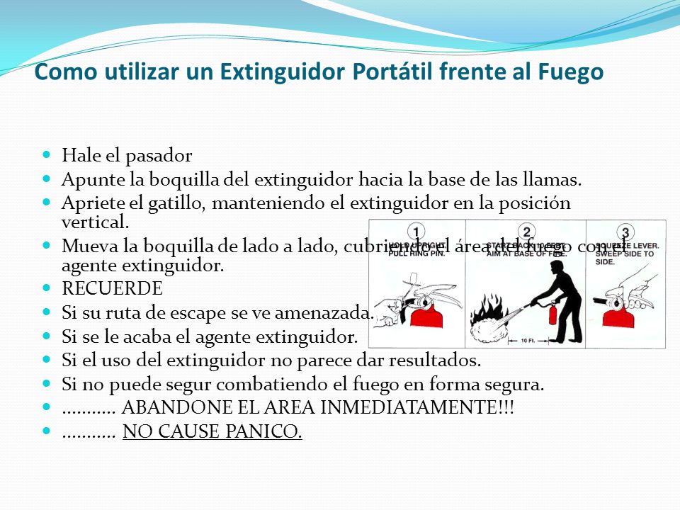 Como utilizar un Extinguidor Portátil frente al Fuego