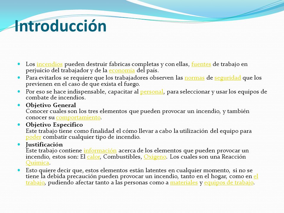 Introducción Los incendios pueden destruir fabricas completas y con ellas, fuentes de trabajo en perjuicio del trabajador y de la economía del país.