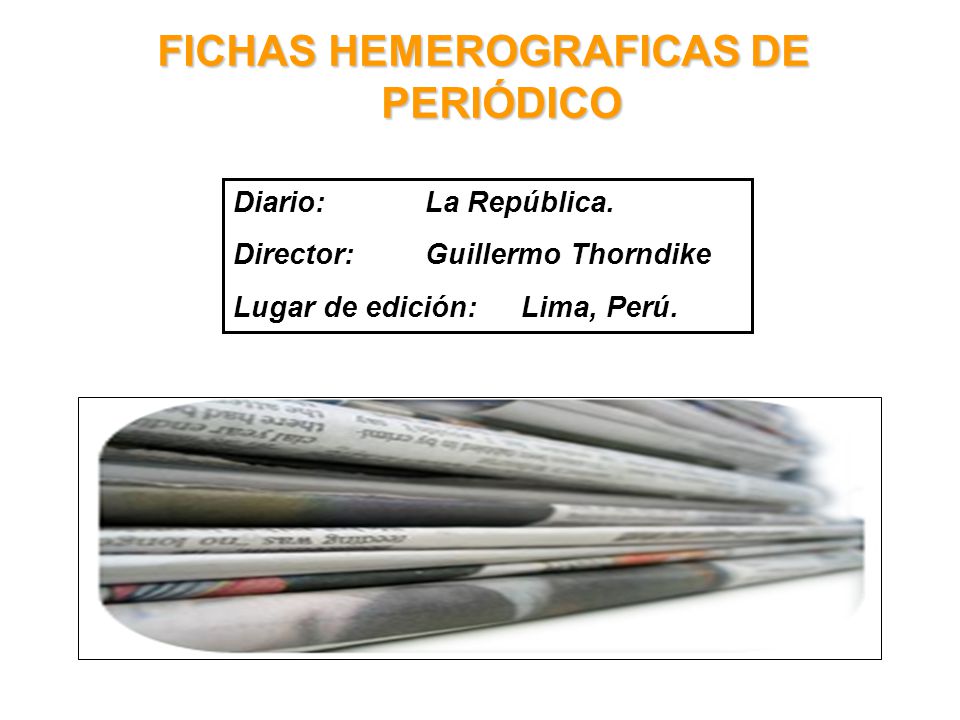 FICHAS HEMEROGRAFICAS DE PERIÓDICO