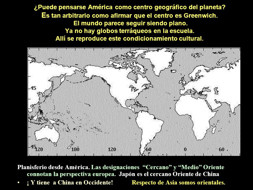 ¡ Y tiene a China en Occidente! Respecto de Asia somos orientales.