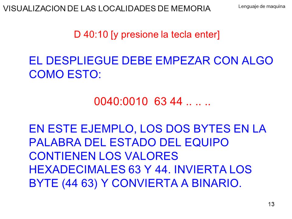 D 40:10 [y presione la tecla enter]