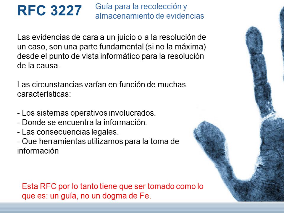 RFC 3227 Guía para la recolección y almacenamiento de evidencias