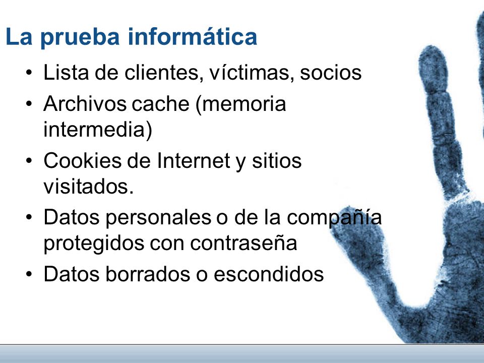 La prueba informática Lista de clientes, víctimas, socios