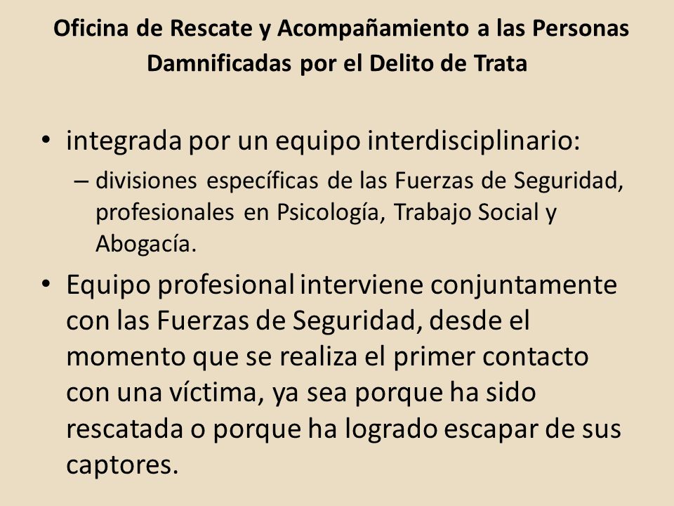 Oficina de Rescate y Acompañamiento a las Personas Damnificadas por el Delito de Trata