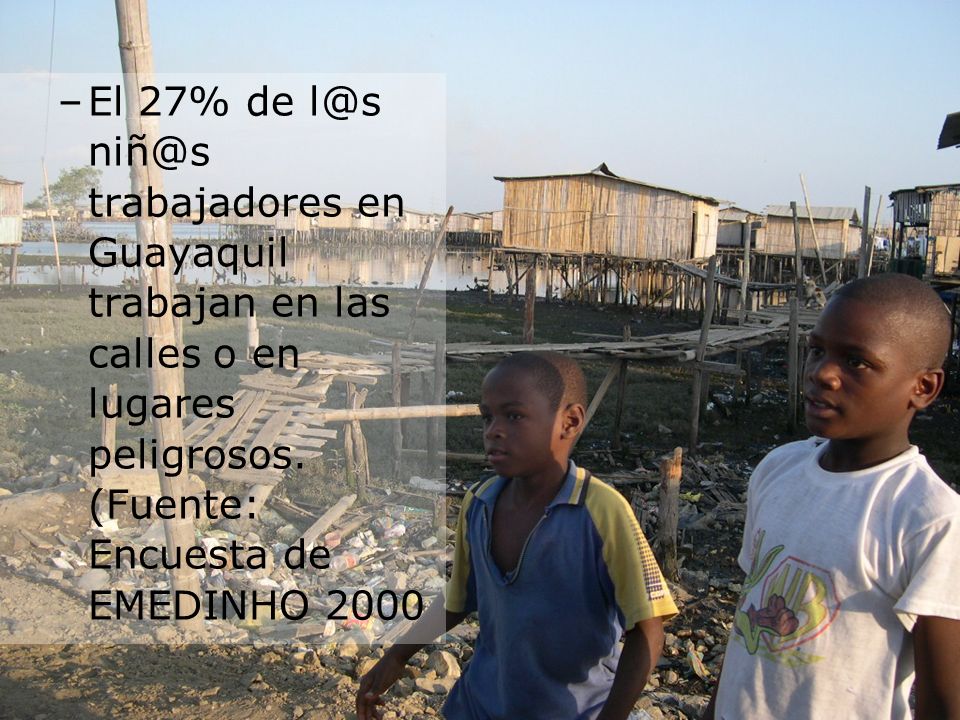 El 27% de  trabajadores en Guayaquil trabajan en las calles o en lugares peligrosos.