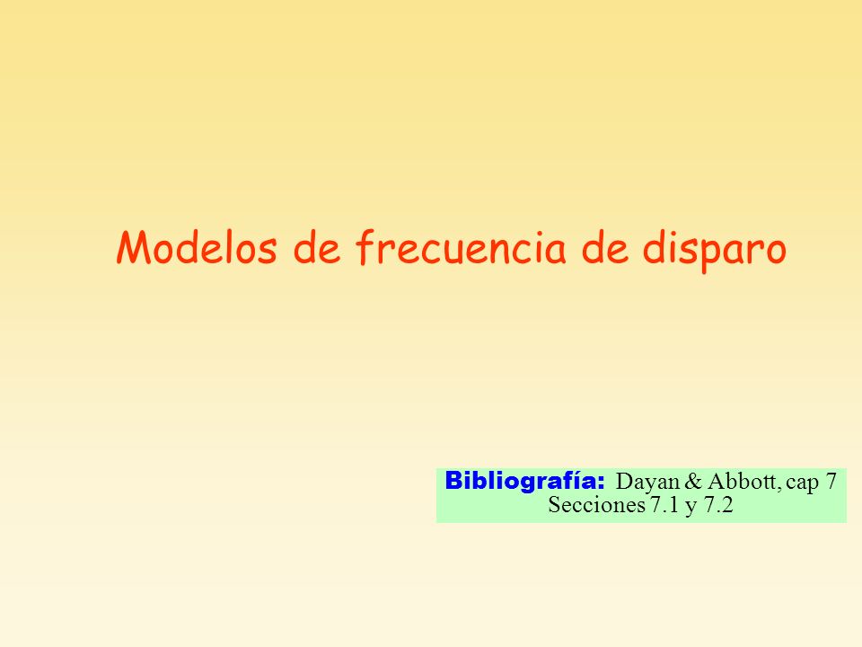 Modelos de frecuencia de disparo