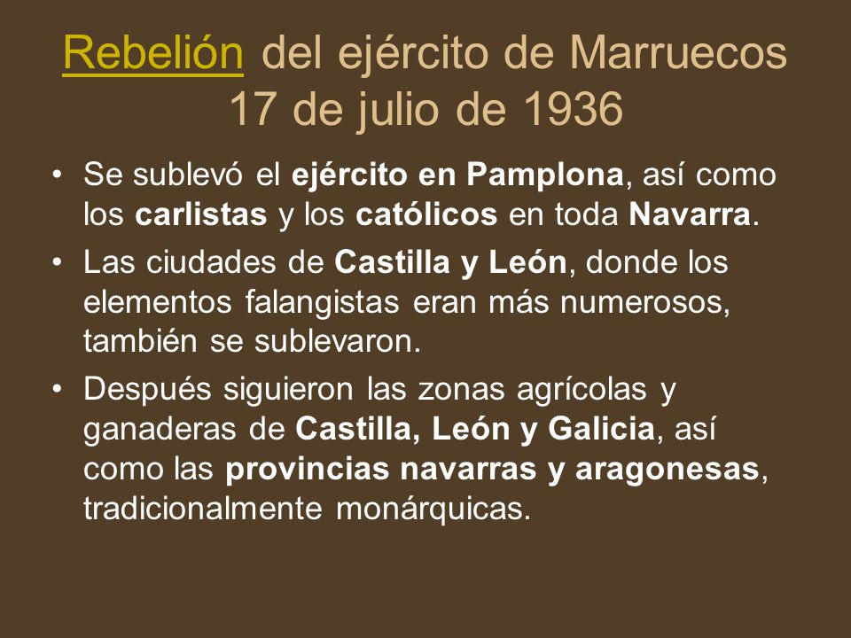 Rebelión del ejército de Marruecos 17 de julio de 1936