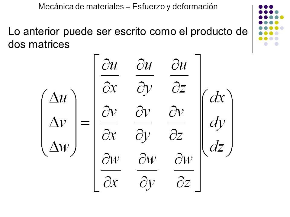 Lo anterior puede ser escrito como el producto de dos matrices