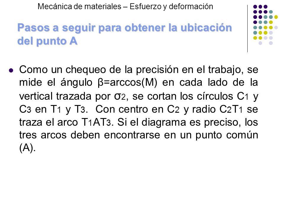 Pasos a seguir para obtener la ubicación del punto A