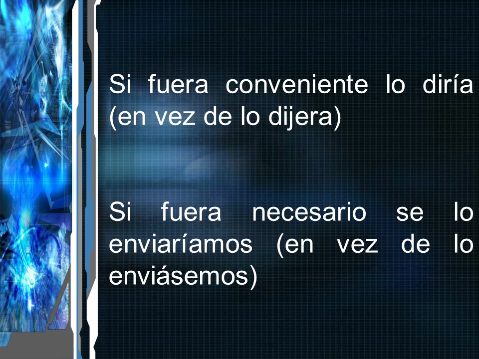 Si fuera conveniente lo diría (en vez de lo dijera)