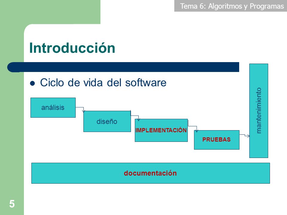 Introducción Ciclo de vida del software mantenimiento análisis diseño