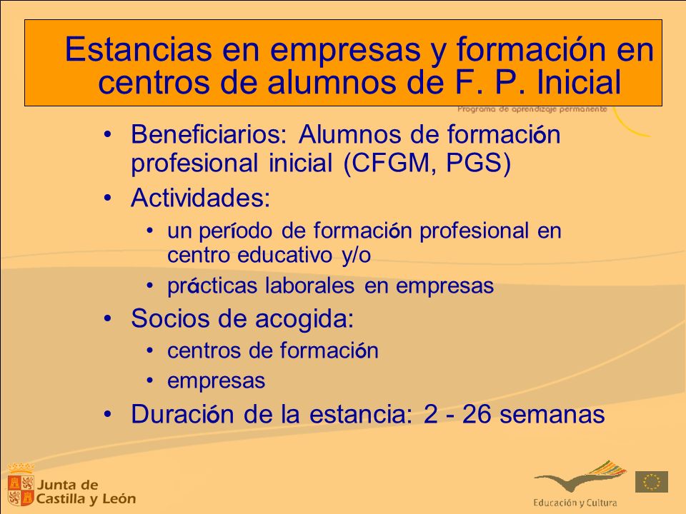 Estancias en empresas y formación en centros de alumnos de F. P