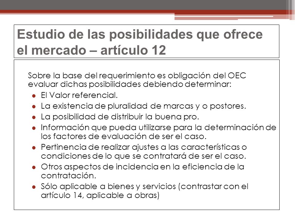 Estudio de las posibilidades que ofrece el mercado – artículo 12