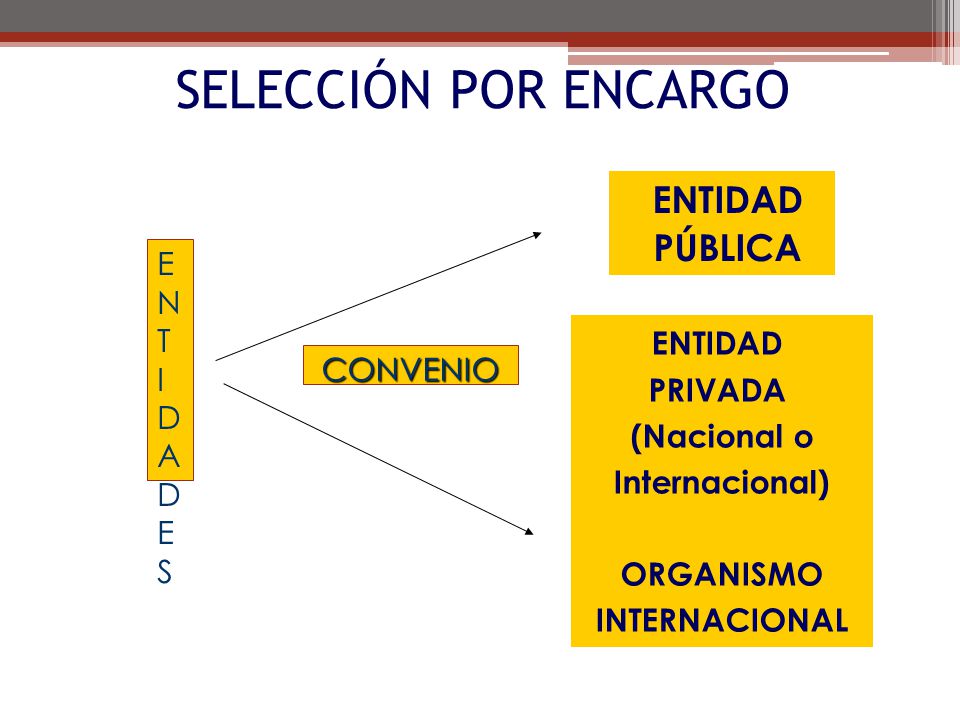 SELECCIÓN POR ENCARGO ENTIDAD PÚBLICA ENT I DADES ENTIDAD PRIVADA