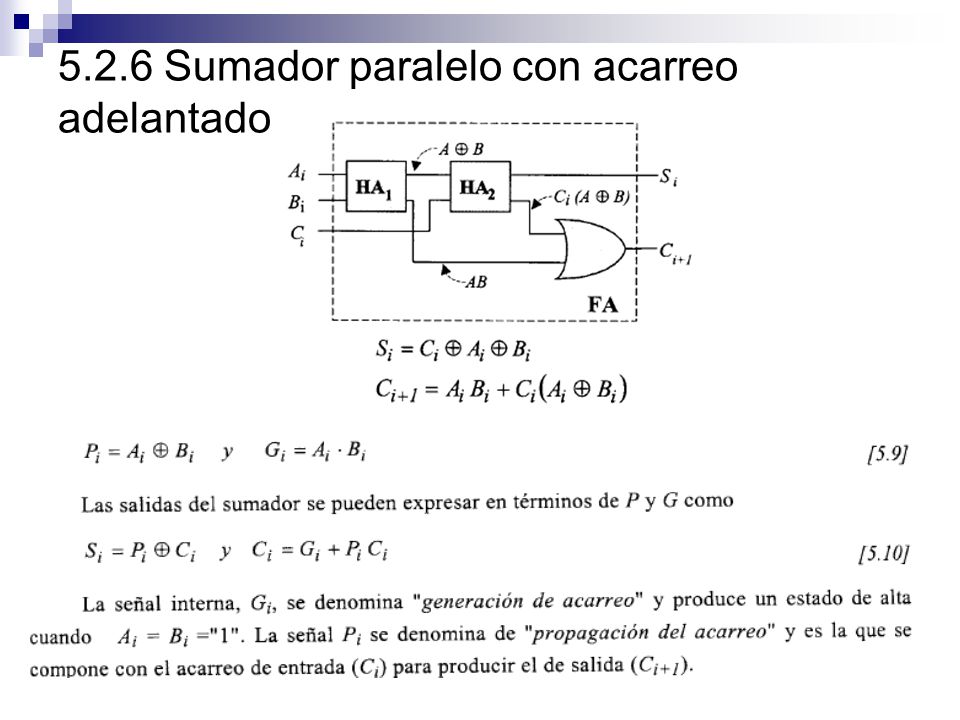 5.2.6 Sumador paralelo con acarreo adelantado