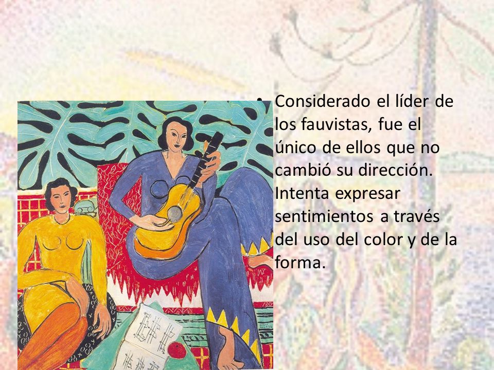 Considerado el líder de los fauvistas, fue el único de ellos que no cambió su dirección.