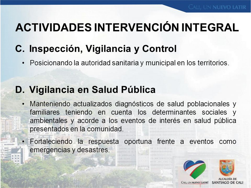 ACTIVIDADES INTERVENCIÓN INTEGRAL