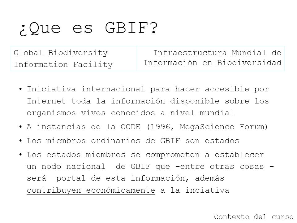 ¿Que es GBIF Global Biodiversity Information Facility