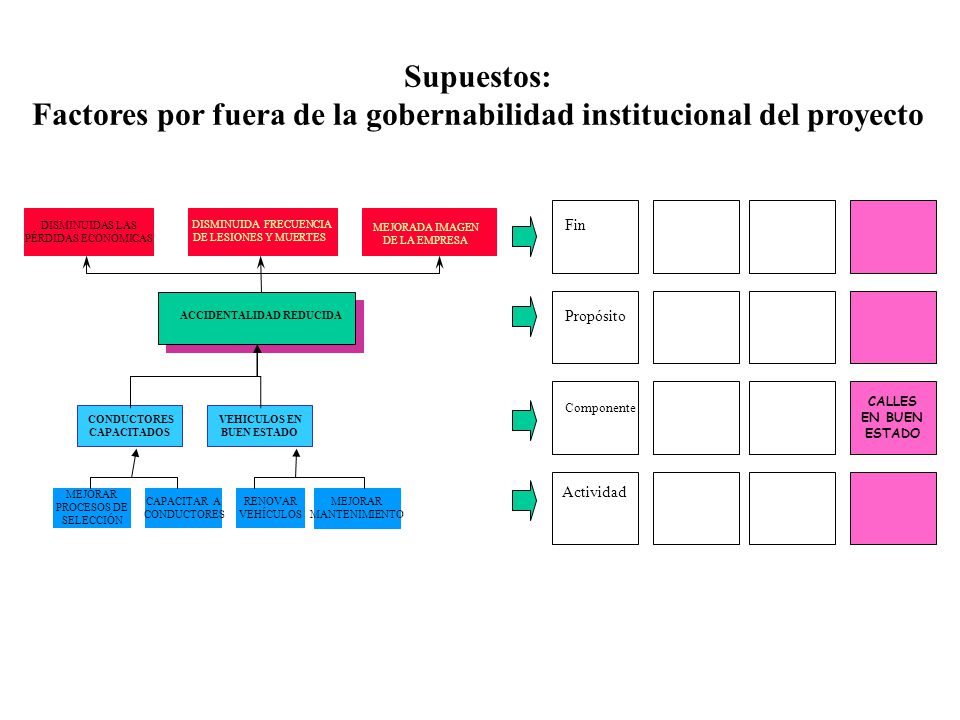 Factores por fuera de la gobernabilidad institucional del proyecto