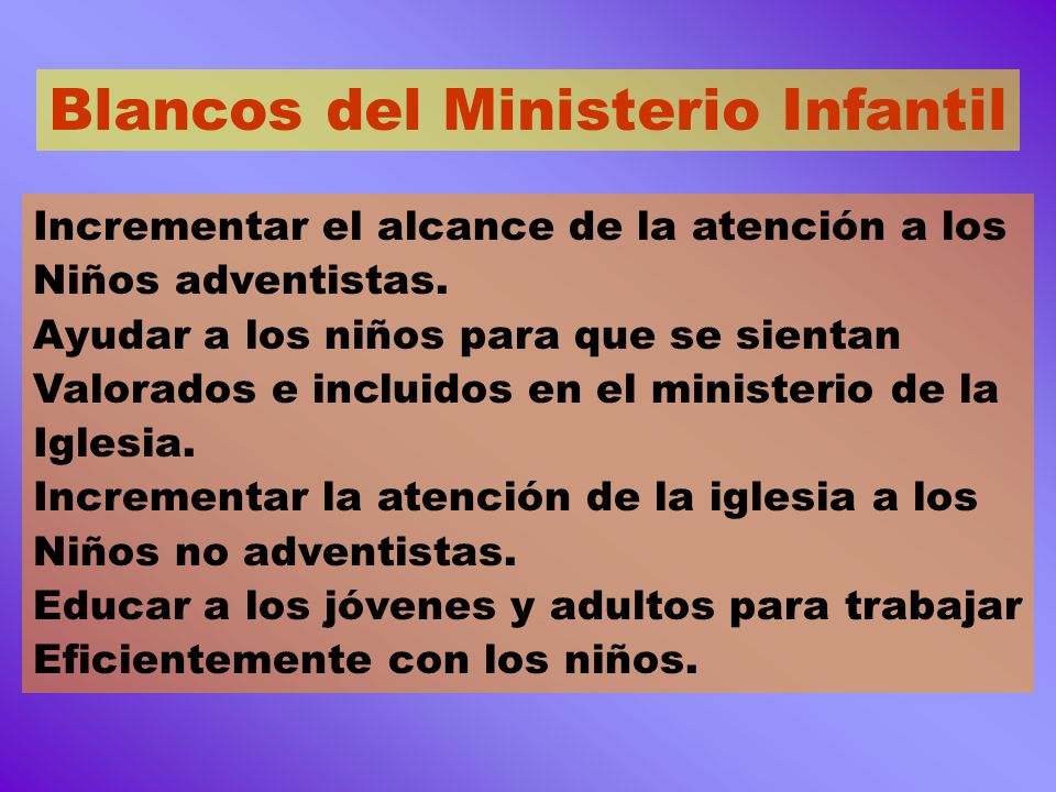 Blancos del Ministerio Infantil