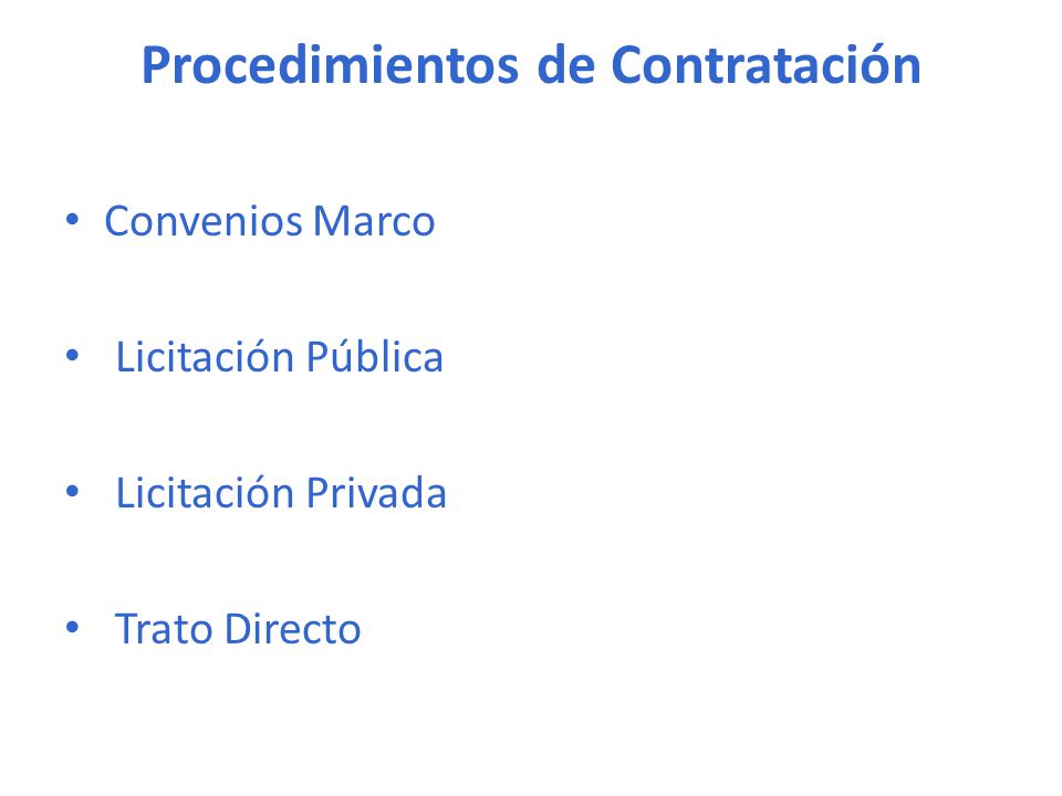 Procedimientos de Contratación