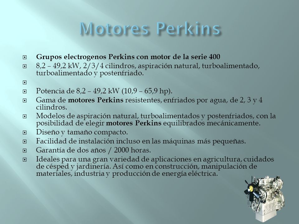 Motores Perkins Grupos electrogenos Perkins con motor de la serie 400