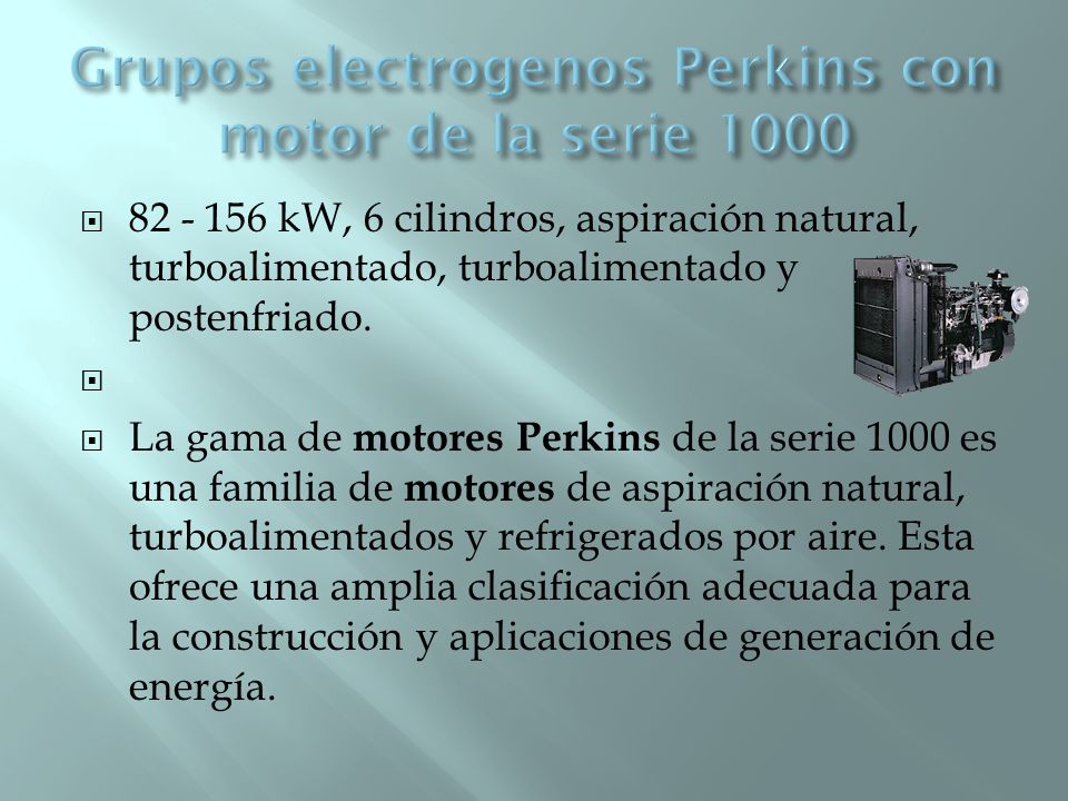 Grupos electrogenos Perkins con motor de la serie 1000