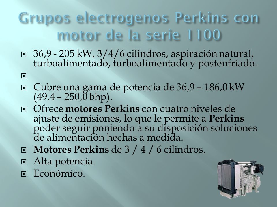 Grupos electrogenos Perkins con motor de la serie 1100