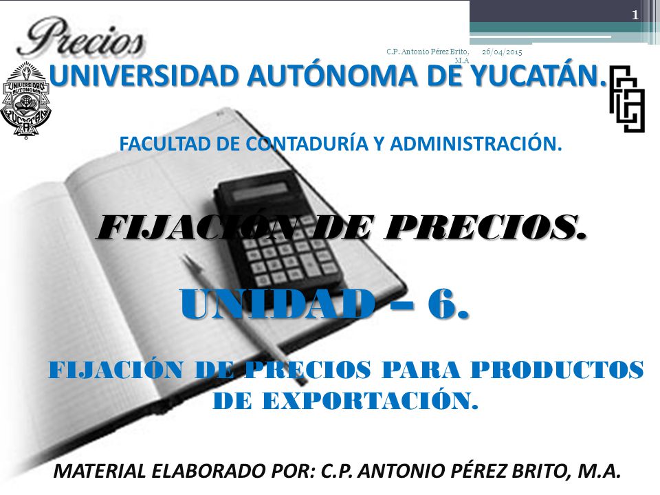 FIJACIÓN DE PRECIOS PARA PRODUCTOS
