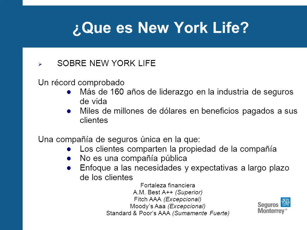 ¿Que es New York Life Un récord comprobado