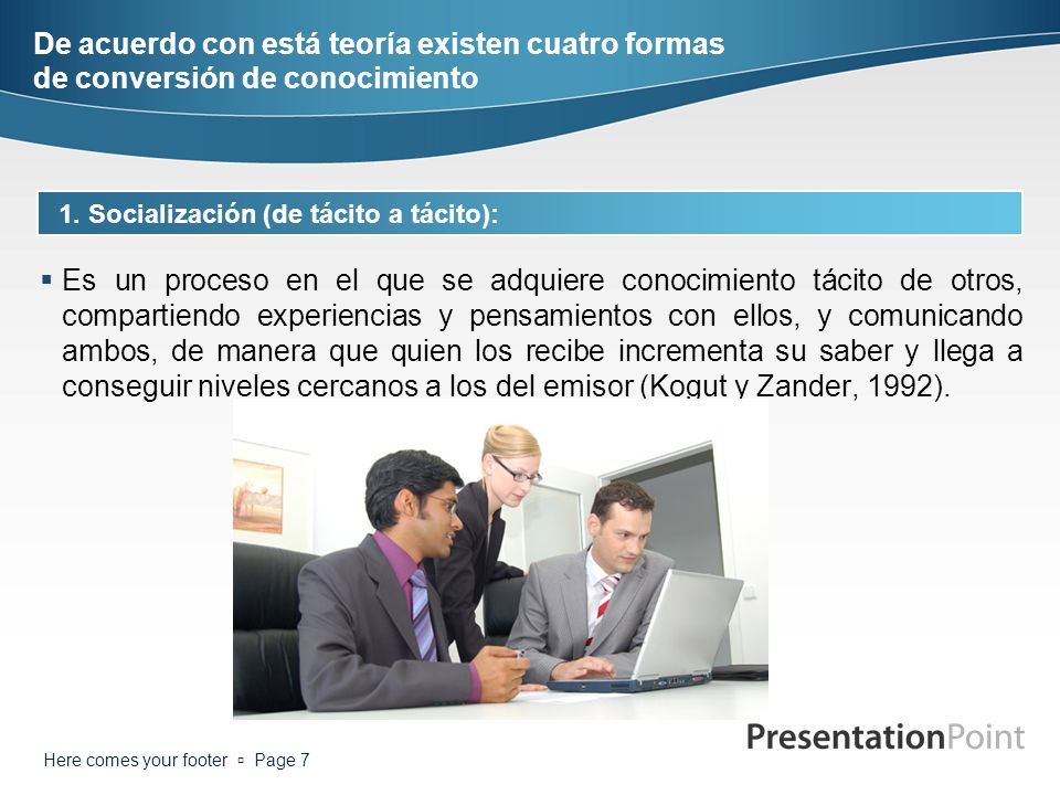 De acuerdo con está teoría existen cuatro formas de conversión de conocimiento