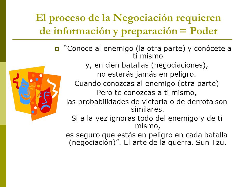 El proceso de la Negociación requieren de información y preparación = Poder