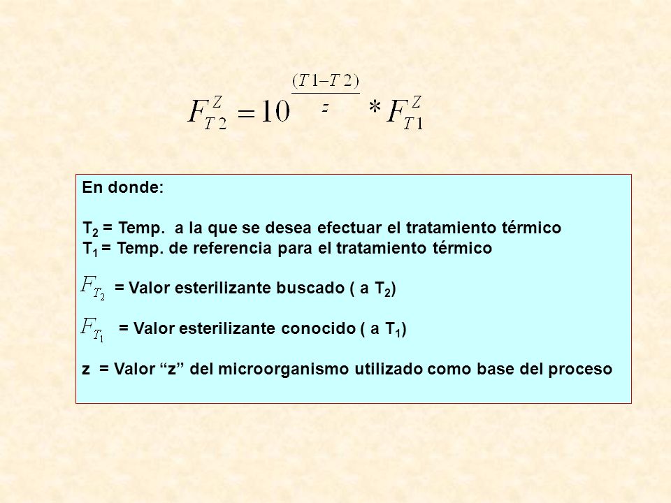 En donde: T2 = Temp. a la que se desea efectuar el tratamiento térmico. T1 = Temp. de referencia para el tratamiento térmico.