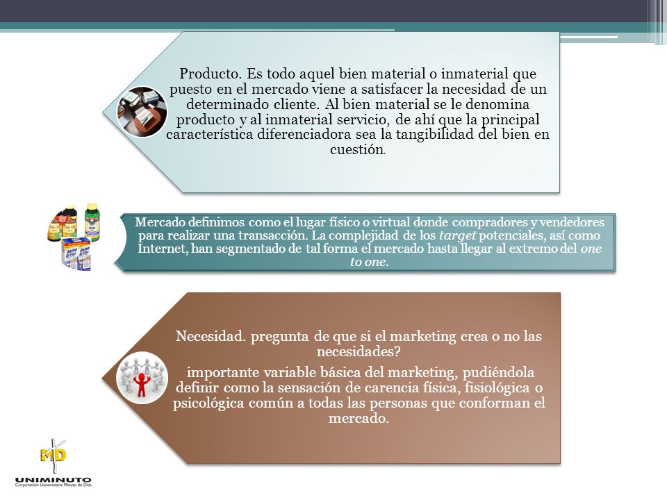 Necesidad. pregunta de que si el marketing crea o no las necesidades